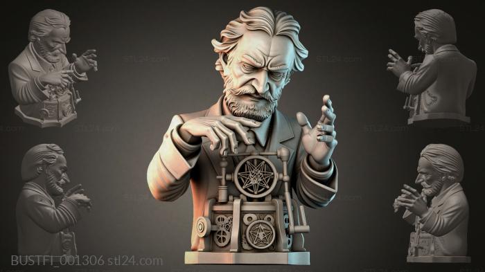 Bust of an old inventor 3d STL model