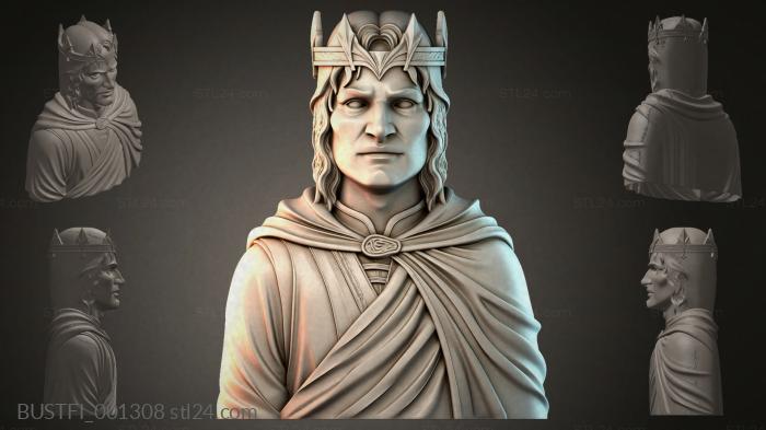 Bust of the King in a Crown 3d STL model