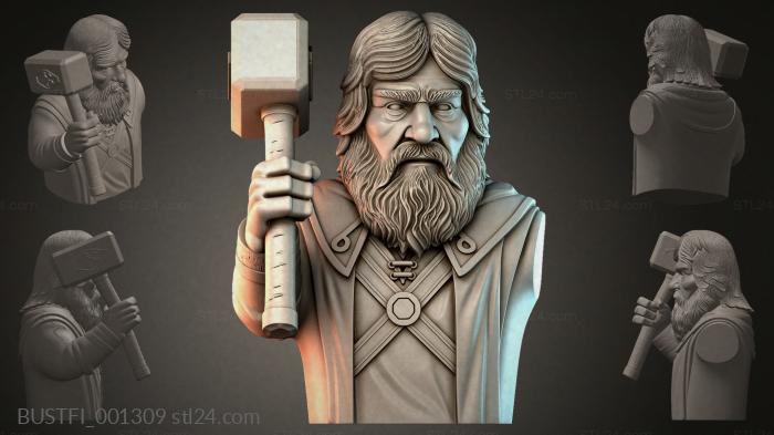 Bust of a Viking with a Hammer 3d STL model