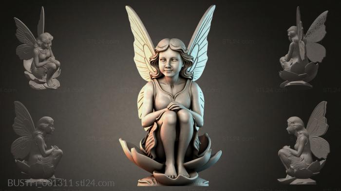 Fantasy busts (Fairy on a Flower, BUSTFI_001311) 3D models for cnc