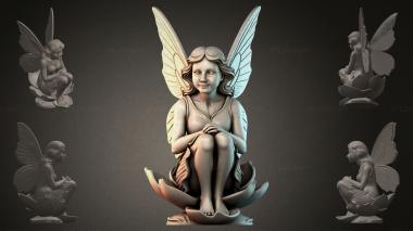 Fantasy busts Fairy on a Flower 3d model