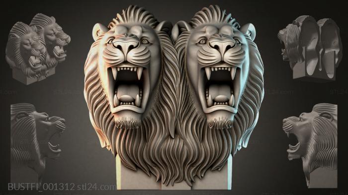 Two lion bas-reliefs 3d STL model