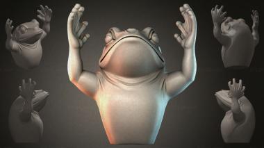 Fantasy busts Frog with arms raised 3d model