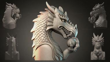 Fantasy busts Dragon Head Bust 3d model