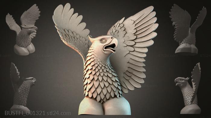 Eagle sculpture with wings 3d STL model