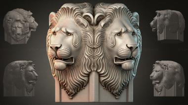 Fantasy busts Lions head 3d model