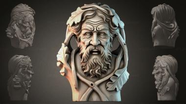 Fantasy busts Bust of a Bearded Sage 3d model