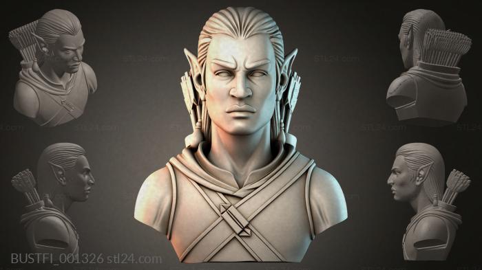 Bust of an Elf Archer 3d STL model