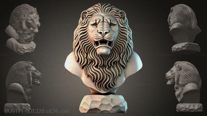 Bust of a lion 3d STL model