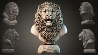 Fantasy busts Bust of a lion 3d model