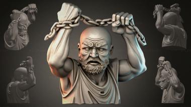 Fantasy busts Shackled Bearded Man 3d model