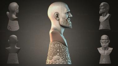 Fantasy busts Bust of a bearded man 3d model