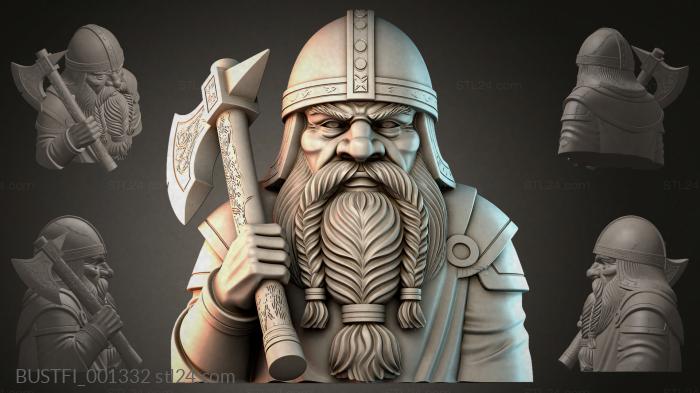 Bust of a Viking with an ax 3d STL model