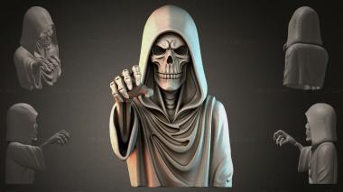 Fantasy busts Hooded Skeleton Figure 3d model