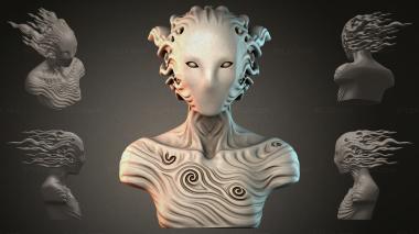 Fantasy busts Abstract bust of a face 3d model