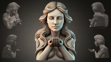Fantasy busts Girl with a Cup 3d model