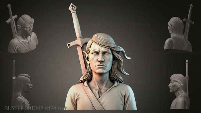 Bust of an Elven Warrior 3d STL model