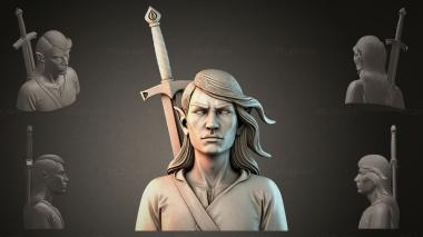 Fantasy busts Bust of an Elven Warrior 3d model