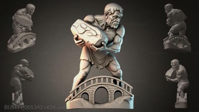 Athlete Statue with Bridge 3d STL model