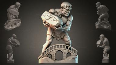 Fantasy busts Athlete Statue with Bridge 3d model