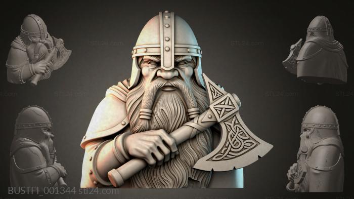 Bust of a warrior with an axe 3d STL model