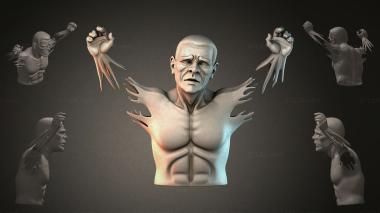 Fantasy busts Bust of a man with hands 3d model