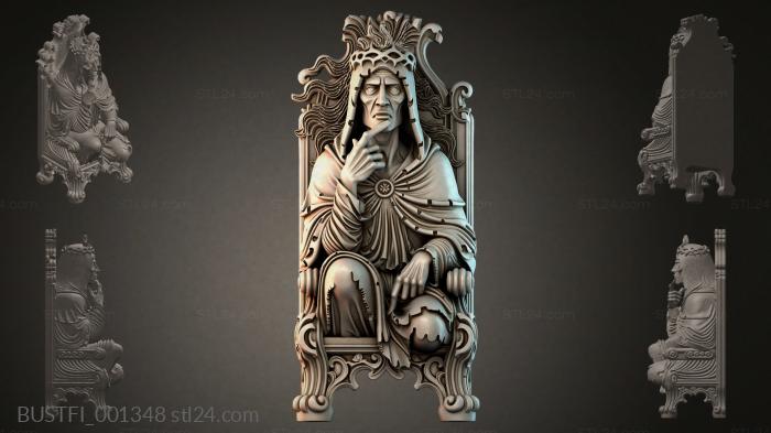 Sculpture of a seated king 3d STL model