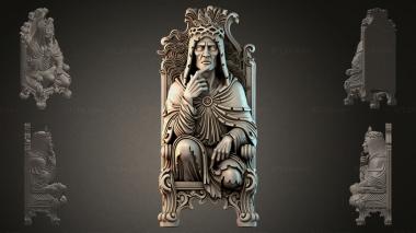 Fantasy busts Sculpture of a seated king 3d model