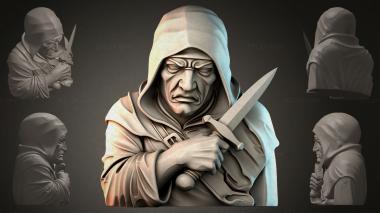 Fantasy busts Dwarf with a Dagger 3d model