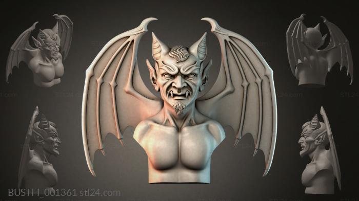 Demon bust with wings 3d STL model
