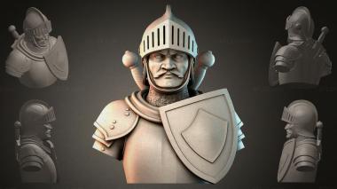 Fantasy busts Bust of a knight in a helmet 3d model