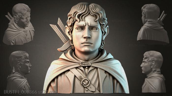 Bust of a young man in a cloak 3d STL model