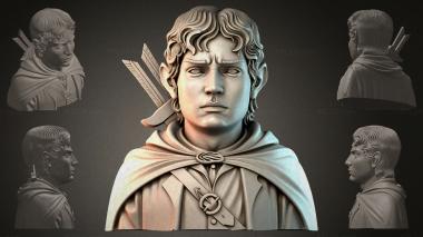 Fantasy busts Bust of a young man in a cloak 3d model