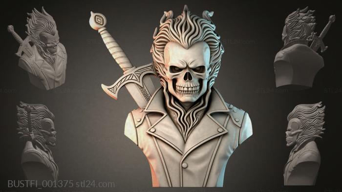 Bust of a skeleton with a sword 3d STL model
