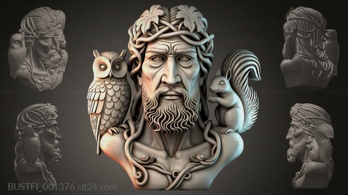 Bust of a man with an owl 3d STL model