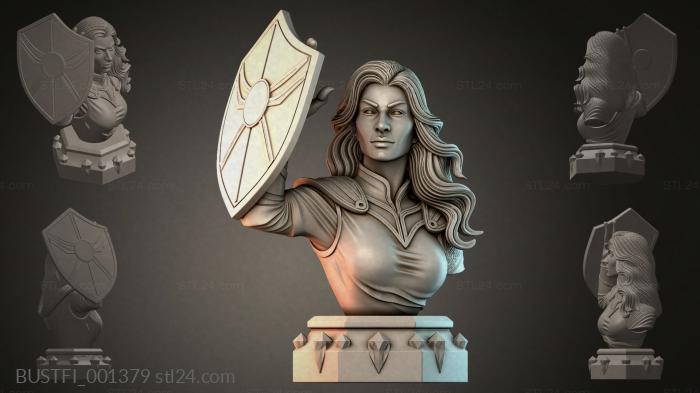 Bust of a warrior with a shield 3d STL model