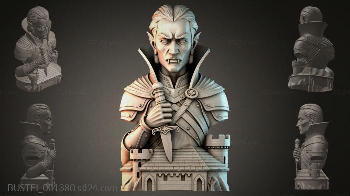 Vampire bust with a castle 3d STL model