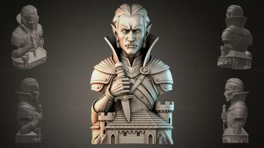 Fantasy busts Vampire bust with a castle 3d model