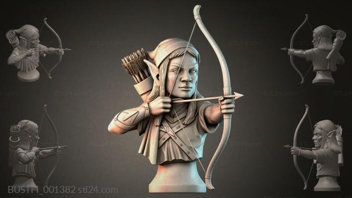 Bust of an Elf Archer 3d STL model