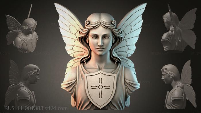 Bust of an angel with wings 3d STL model