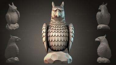 Fantasy busts Owl on a Rock 3d model