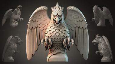 Fantasy busts Eagle sculpture 3d model
