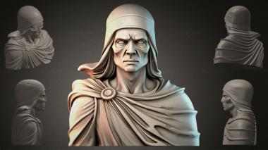 Fantasy busts Bust of a warrior in a helmet 3d model