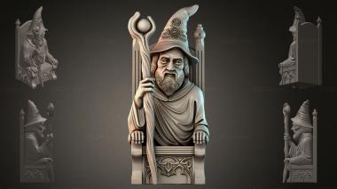 Fantasy busts Wizard Statue 3d model