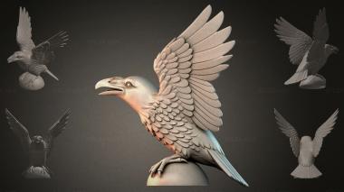 Fantasy busts Eagle sculpture with wings 3d model
