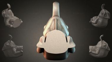 Fantasy busts Carved head of a lizard 3d model