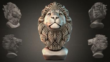 Fantasy busts Bust of a lion 3d model