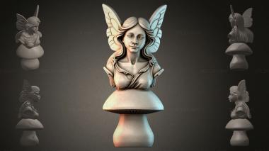 Fantasy busts Fairy bust on a stand 3d model