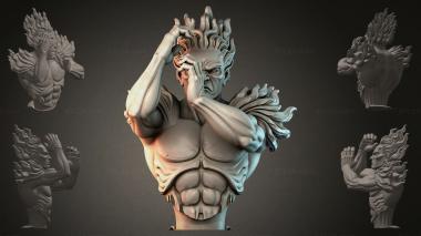 Fantasy busts Bust of a mythical warrior 3d model