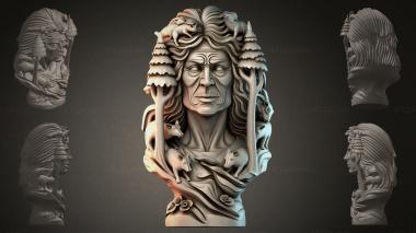 Fantasy busts Animal Face Sculpture 3d model